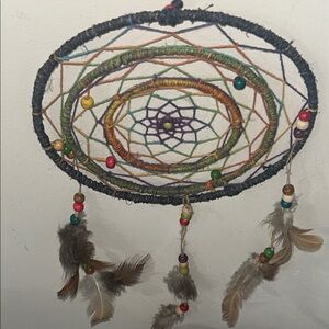 Beautiful Colorful Dreamcatcher with Feathers and Beads